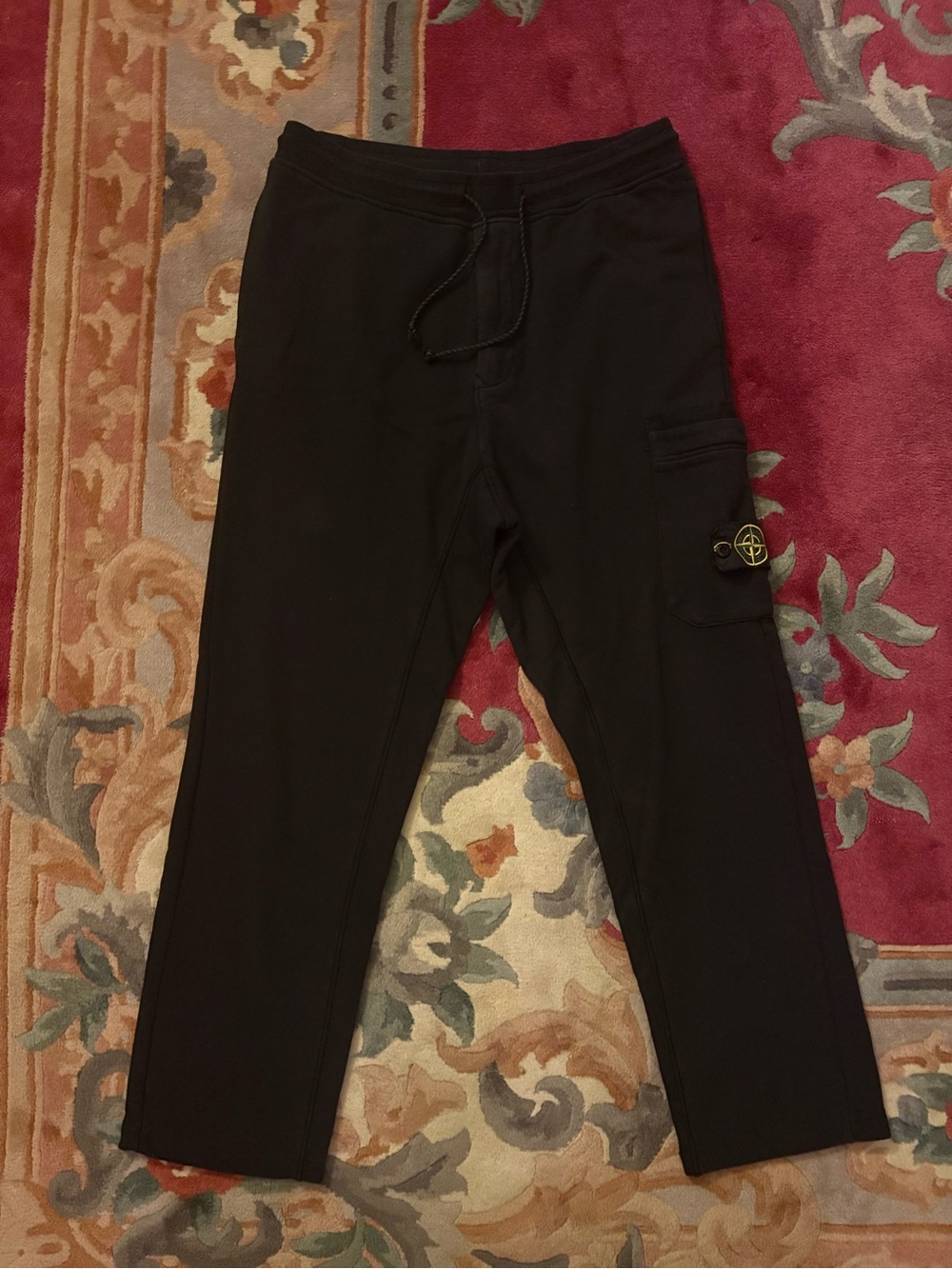 STONE ISLAND black cotton sweatpants